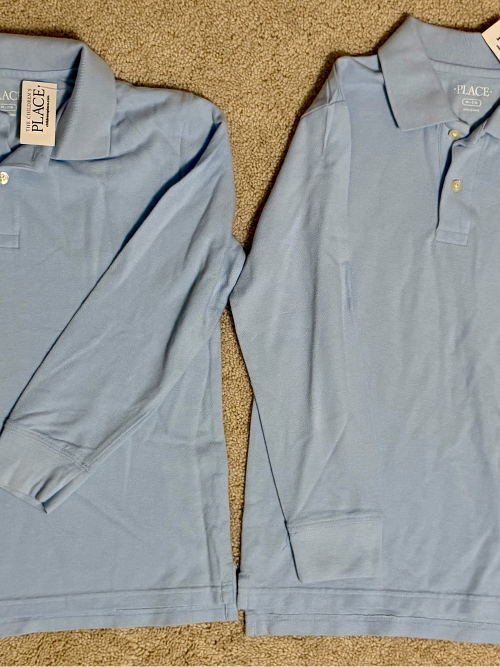 The Children's Place Light Blue Long-Sleeve Polo Shirt (2) NWT